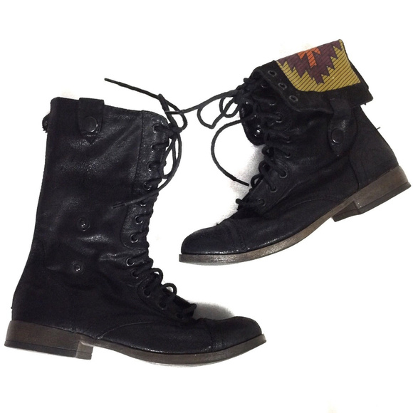 Mossimo Target Faux Suede Fold over combat boots 7 Mossimo Target Faux Suede Fold over combat boots 7